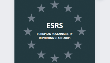 European Sustainability Reporting Standards in white text on a green background