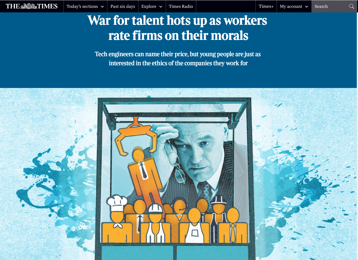 Front of news article